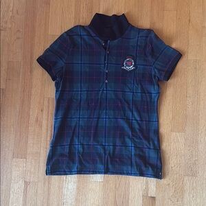 Plaid Beaded-Crest Piqué Polo Shirt